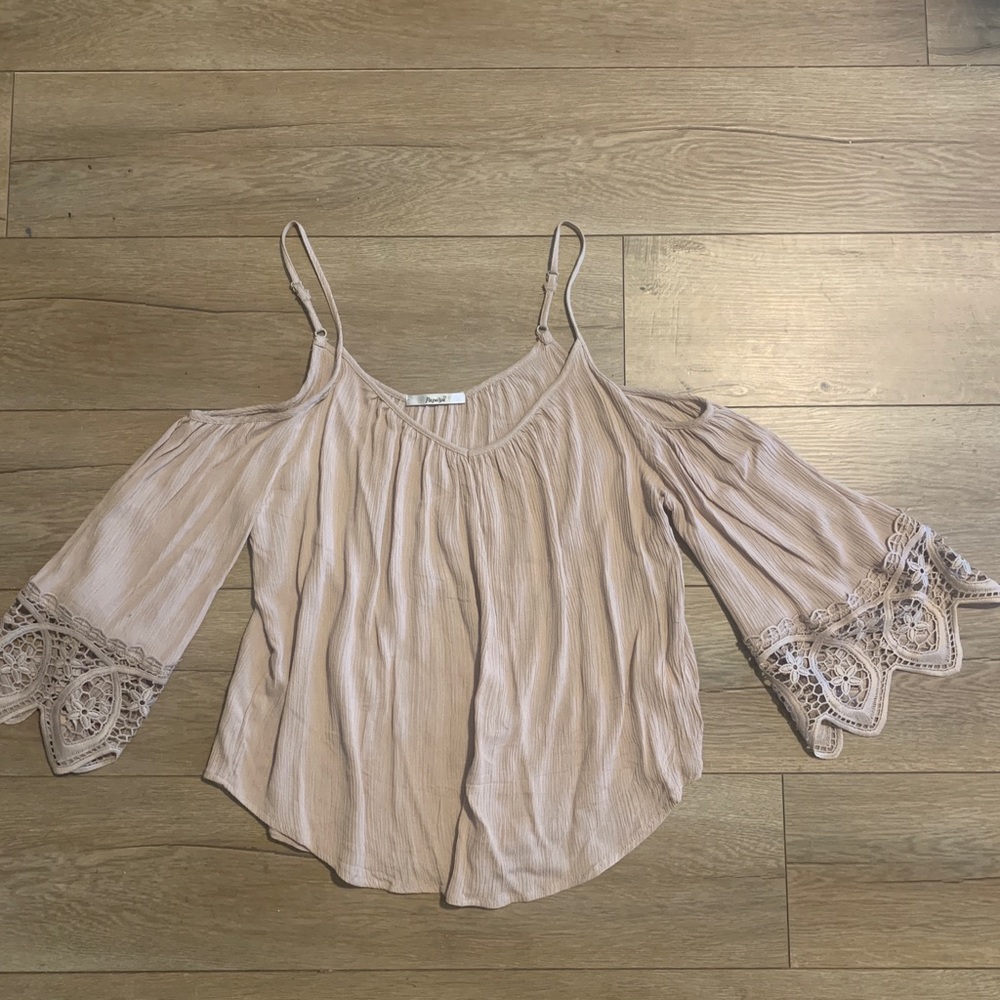 Nude Colored Beautiful Flowing Boho Top